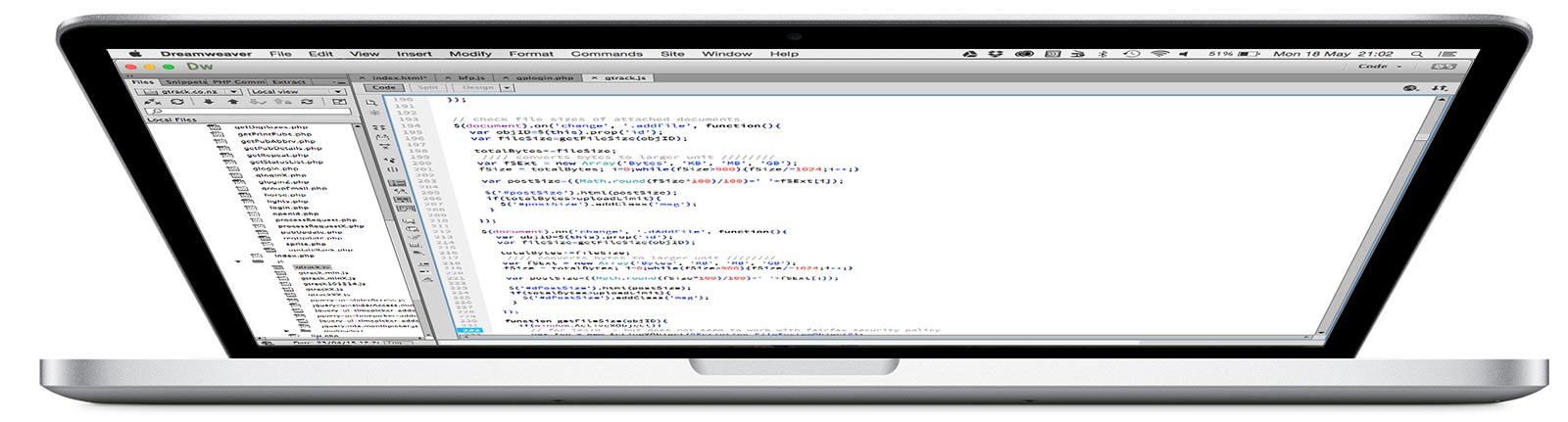 code on laptop